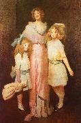 John White Alexander Mrs Daniels with Two Children oil on canvas